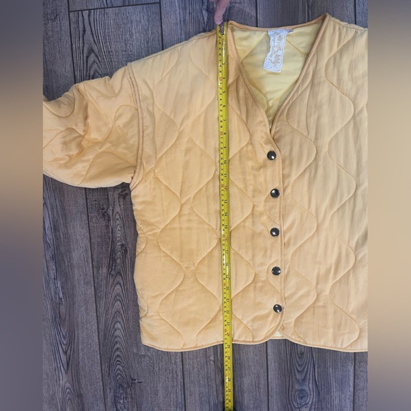 Sadie & Sage Yellow Quilted Snap Button Jacket – Size L - Picture 6 of 10